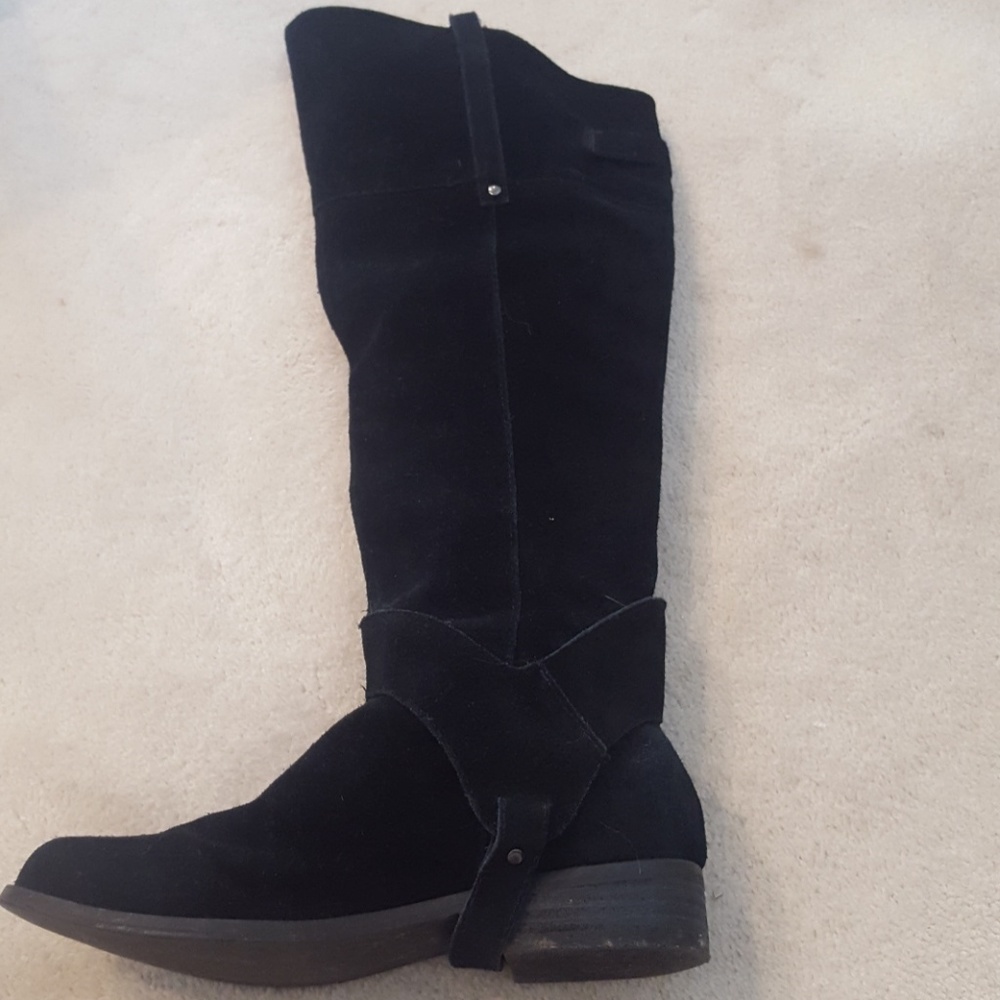 Black Suede Leather Riding